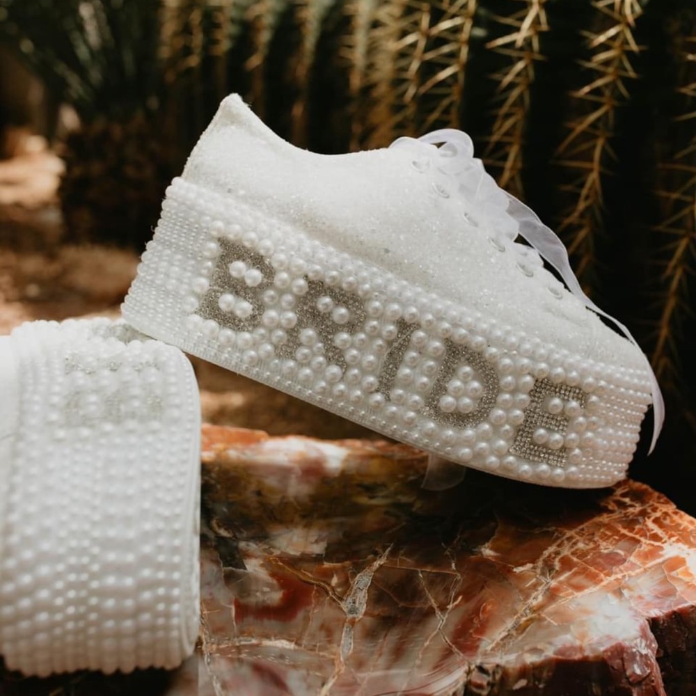 Bride sneakers. Custom made by hand and I never got to wear them :(. Size 7